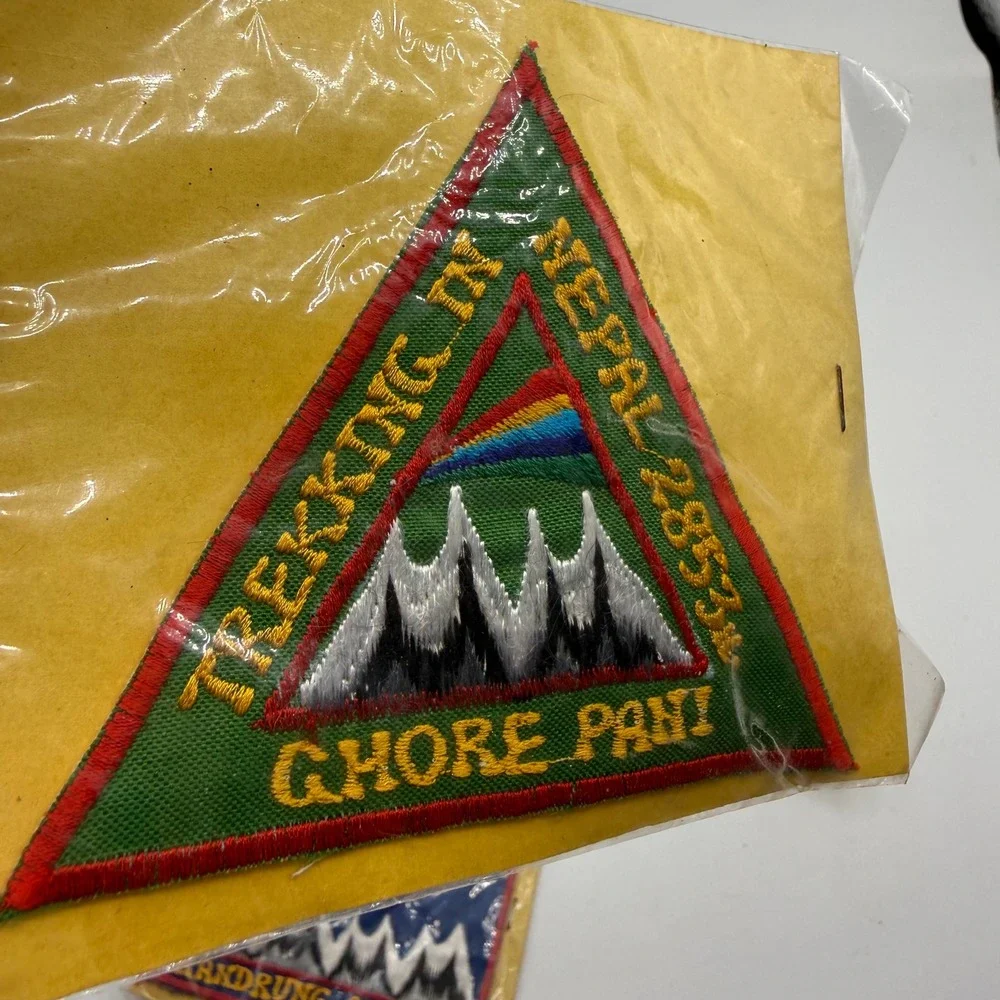 Vintage Trekking in Nepal Himalaya Souvenir Patches Pokhara Ghandrung Set of 4